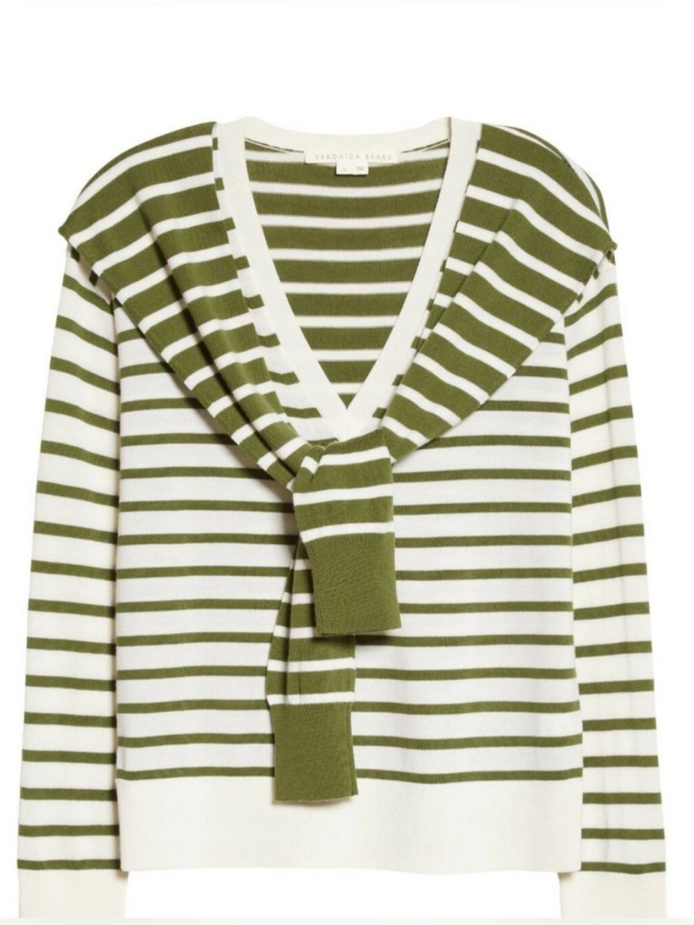 Veronica Beard Leni Striped Tie Neck Sweater-read description